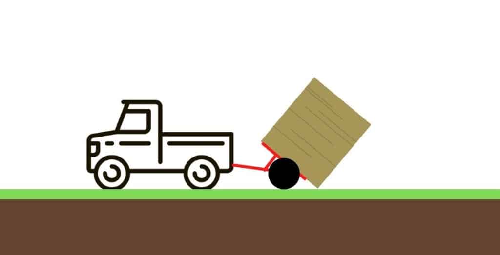 Moving a round bale without a tractor: using a trailer